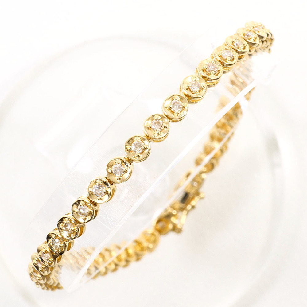 VINTAGE 18k Gold Diamond Charm Bracelet